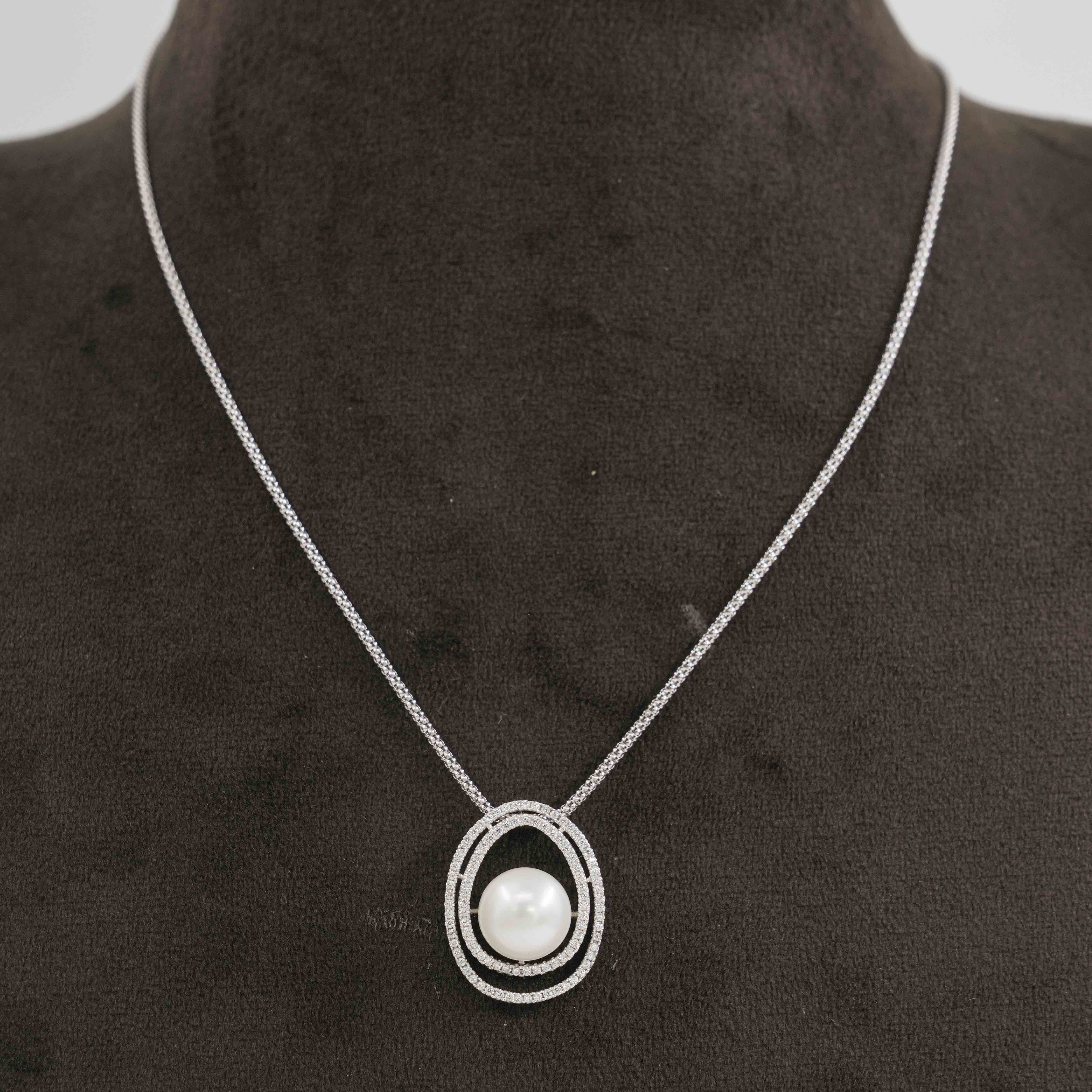 The Pearl Atelier by Kabra Pearls - 92.5 Silver Chain with Round Pearl Pendant